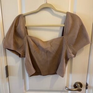 H&M Ribbed Brown Women's Top XL